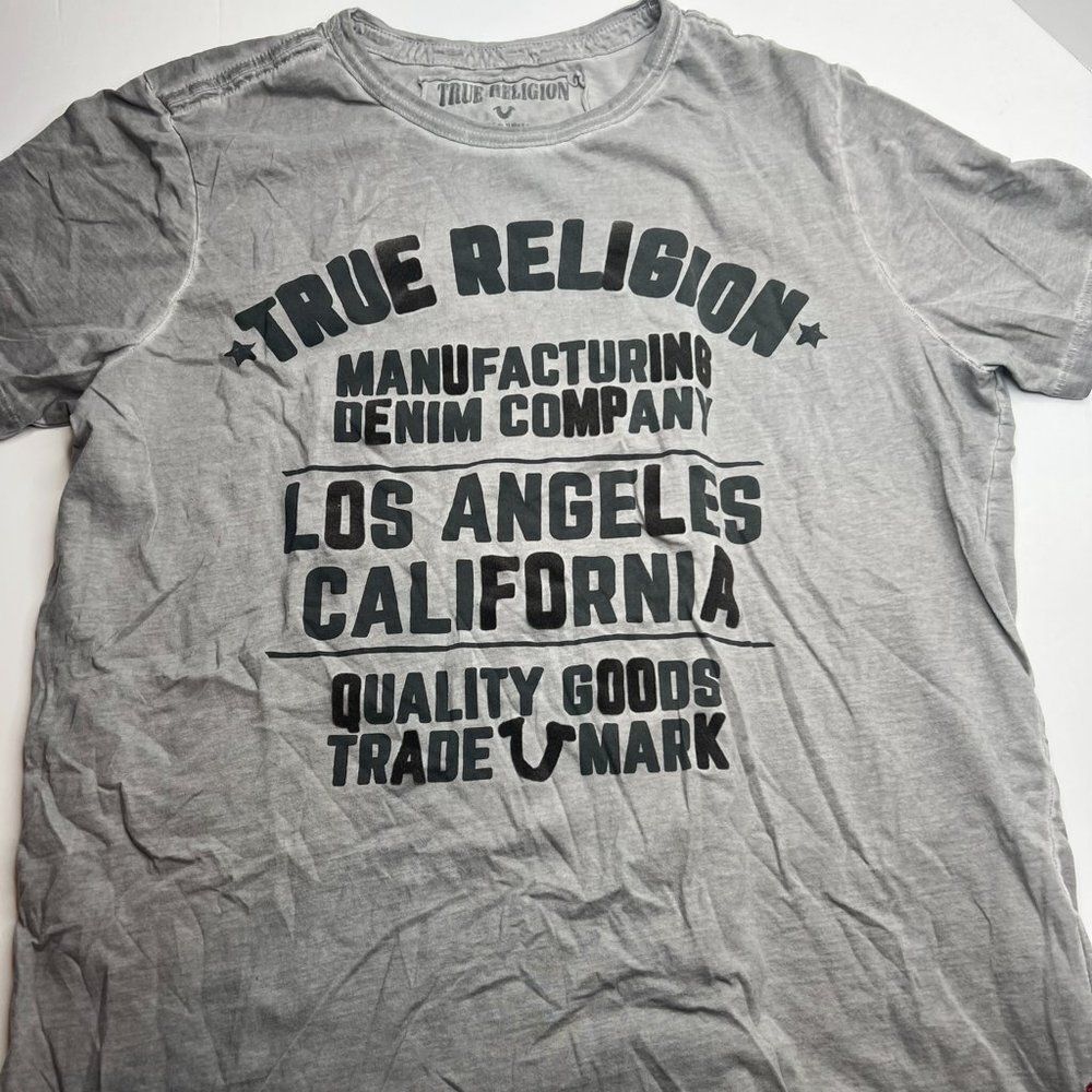 True Religion T Shirt Mens XL Used Logo Graphic Tee